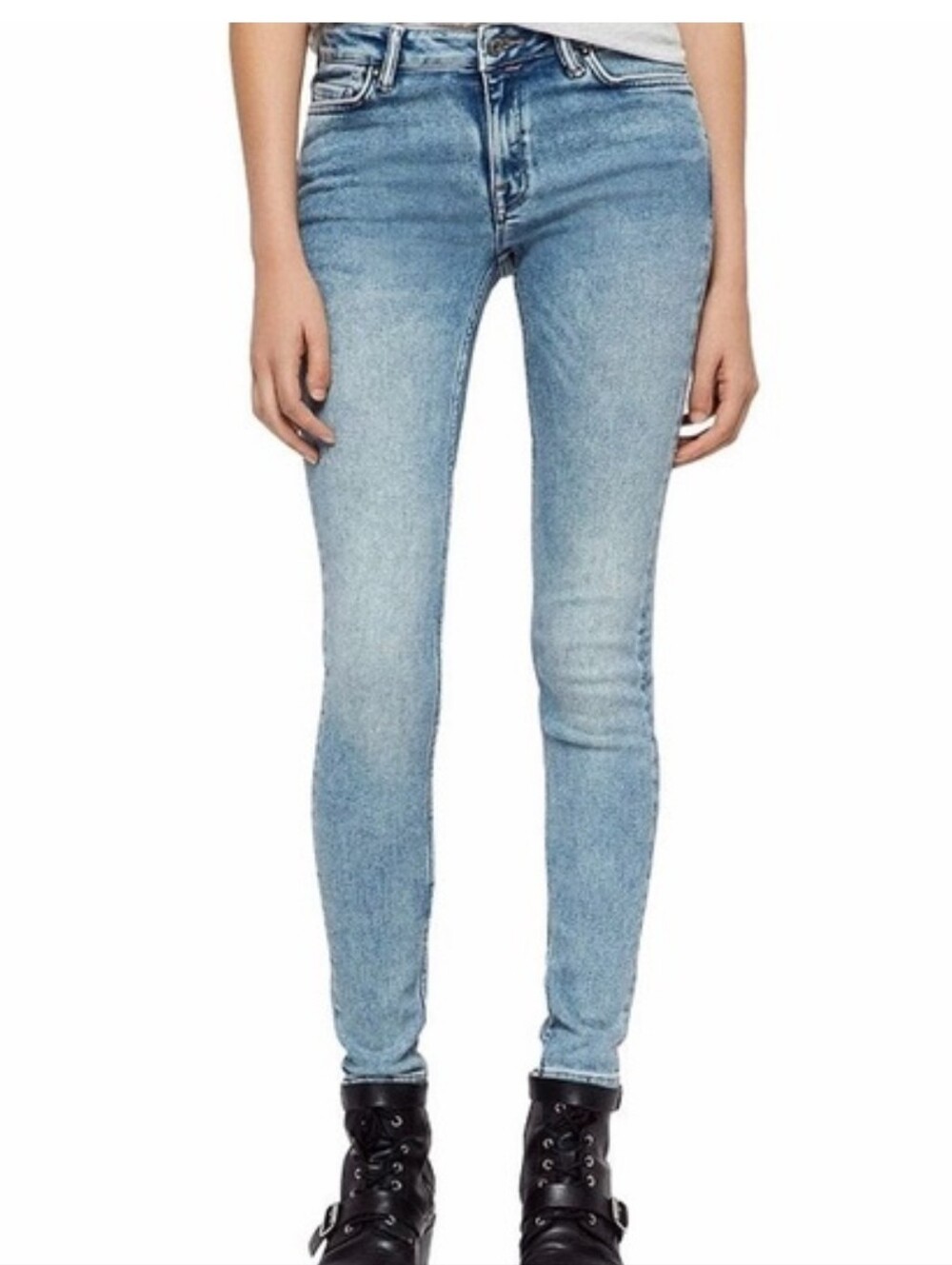 All Saints Womens  Light Wash Skinny Jeans